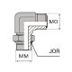 OCMIS9 : Coude 90° orientable mâle ORFS x mâle ISO + joint torique + bague anti-extrusion