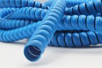 Accessoires hydrauliques - gaine spiralée bombée bleue pour la protection des tuyaux