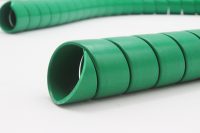 Accessoires hydrauliques - gaine spiralée plate verte pour la protection des tuyaux